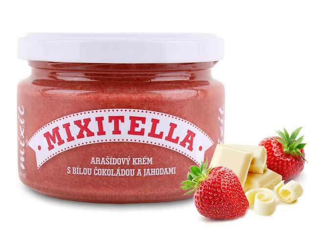 MIXIT Mixitella arašidová s bielou čokoládou a jahodami 250 g