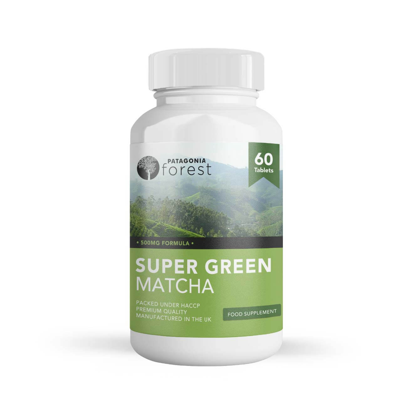 Patagonia Forest: Super Green Matcha - extra jemný zelený čaj (balenie 60 tabliet)