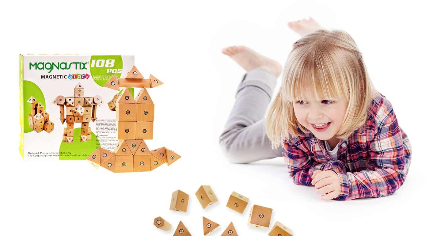 Magnetická stavebnica Magnastix drevená