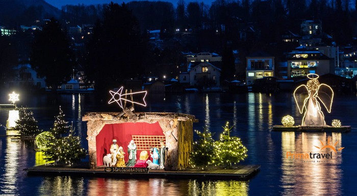 Advent na jazere Traunsee a vodný zámok Orth
