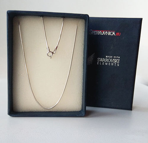 Strieborná retiazka v darčekovej krabičke - iba s kúpou prívesku Swarovski