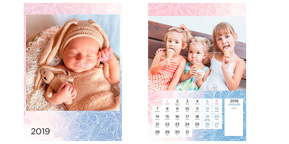 Graviprint, Bratislava: Nástenný kalendár A4 (12 strán + obálka + zadný biely list)  - detský