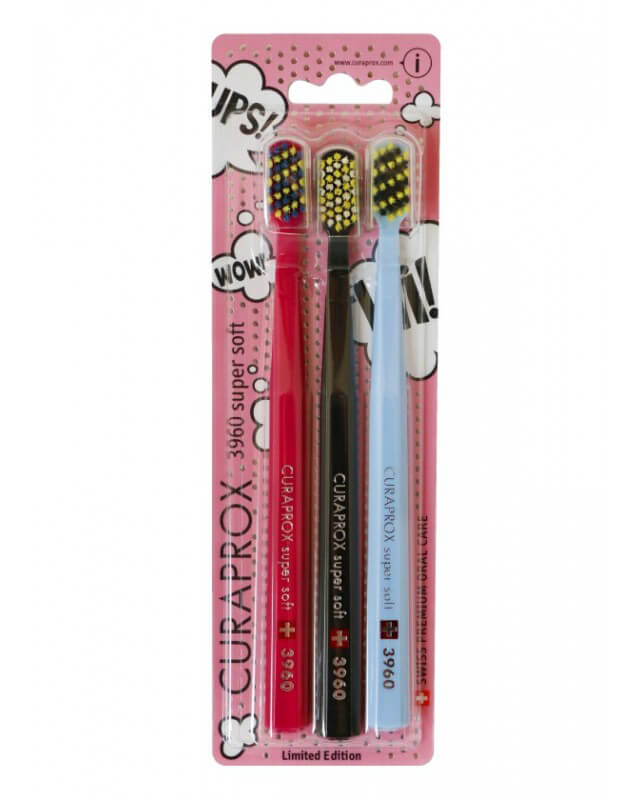 Curaprox zubné kefky - Komiksová edícia (3960 ultra soft - 3 ks v balení) - typ 1