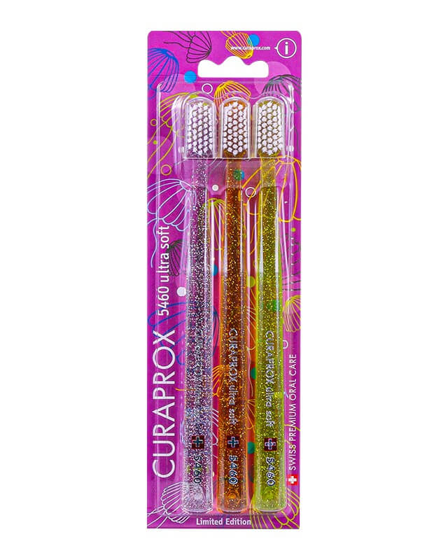 Curaprox zubné kefky - Medúzová edícia (5460 ultra soft - 3 ks v balení) - ružová