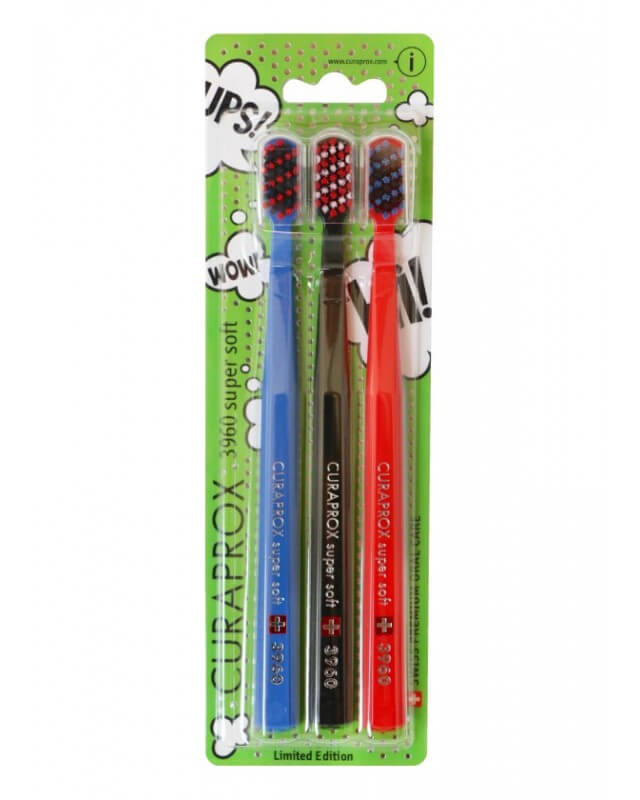 Curaprox zubné kefky - Komiksová edícia (3960 ultra soft - 3 ks v balení) - typ 2