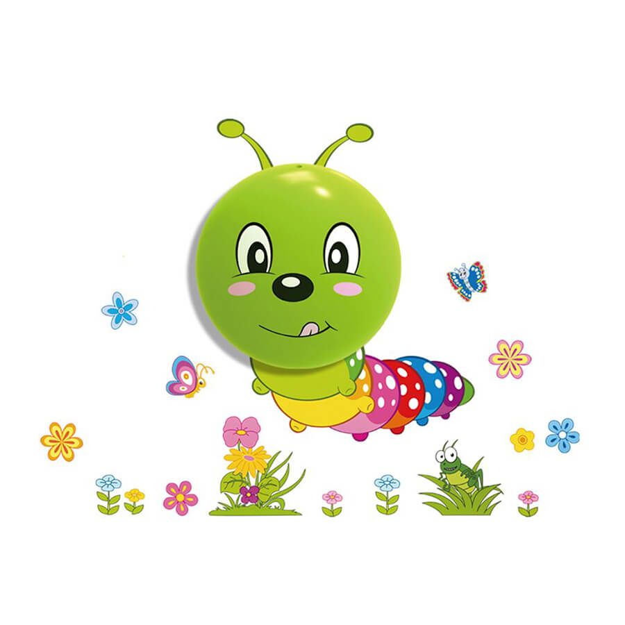 Dotyková LED lampa pre deti Húsenička s nálepkami