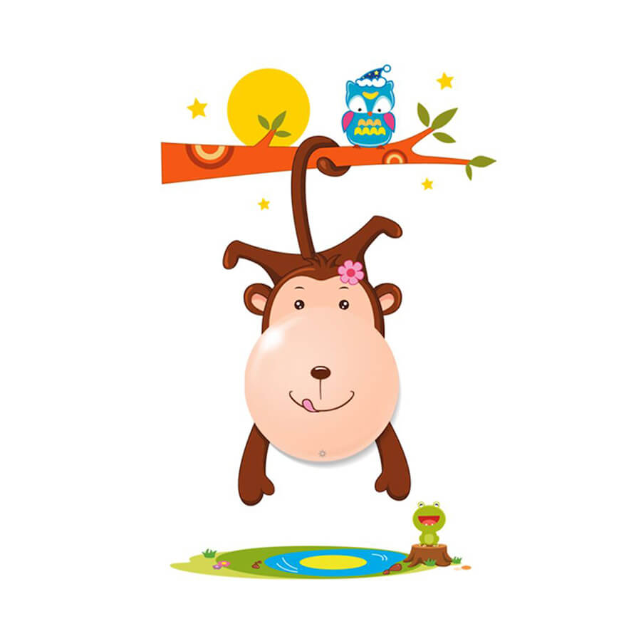 Dotyková LED lampa pre deti Opička s nálepkami