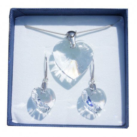 Súprava náušníc a prívesku SWAROVSKI Mega Crystal v darčekovej krabičke (28 mm prívesok, 18 mm náušnice)