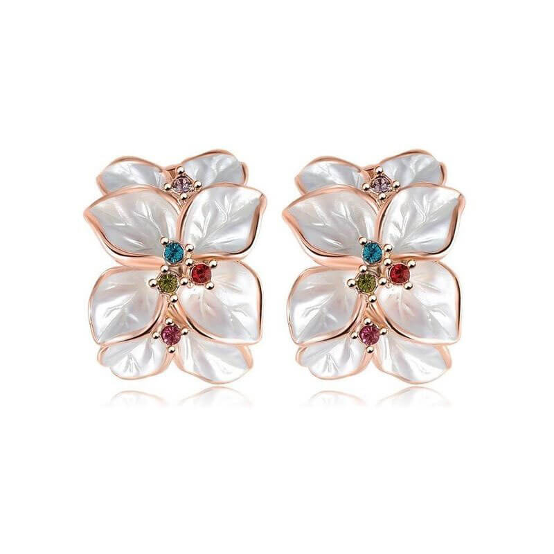 Náušnice Butterfly s rakúskymi krištáľmi a trojitou vrstvou 18-karátového zlata