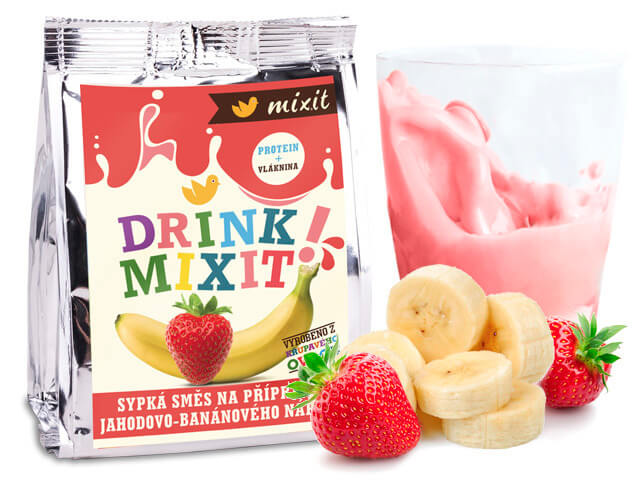 MIXIT Drink Banán a jahoda (60 g)