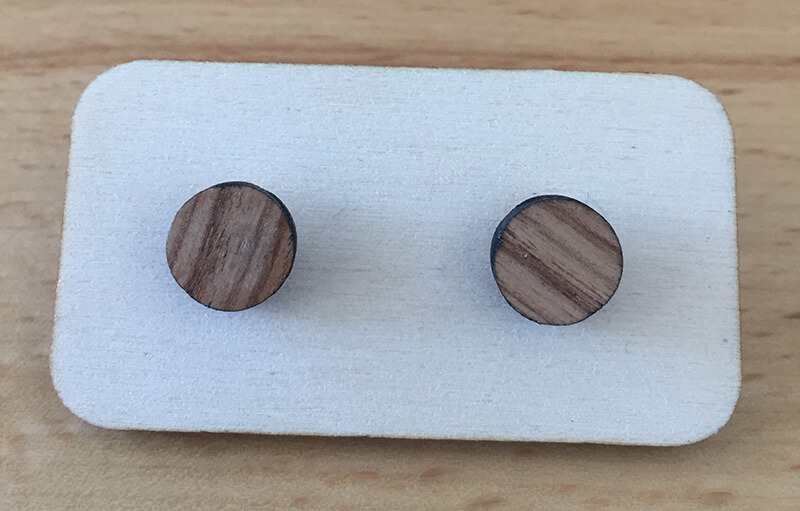 Drevené náušnice - vzor 16 (priemer 1,9 cm)