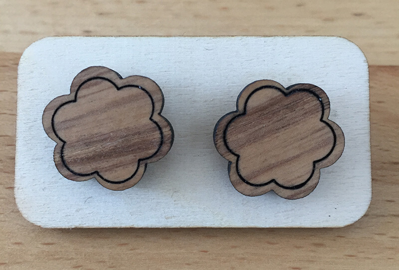 Drevené náušnice - vzor 4 (priemer 2,9 cm)