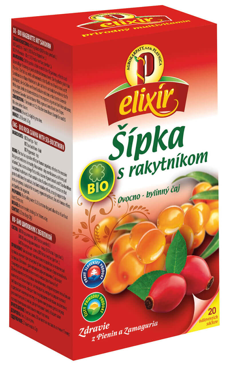 Agrokarpaty Čaj Elixír BIO Šípka s rakytníkom (20 vreciek)