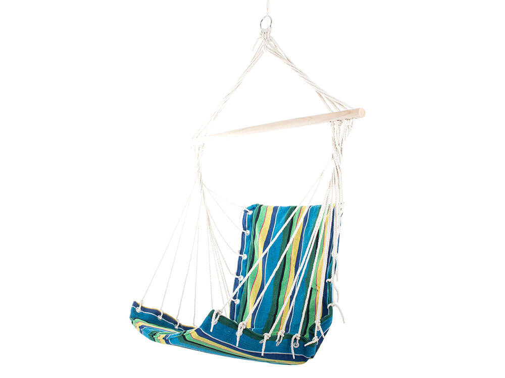 Sieťová hojdačka - kreslo (modro-žlté)