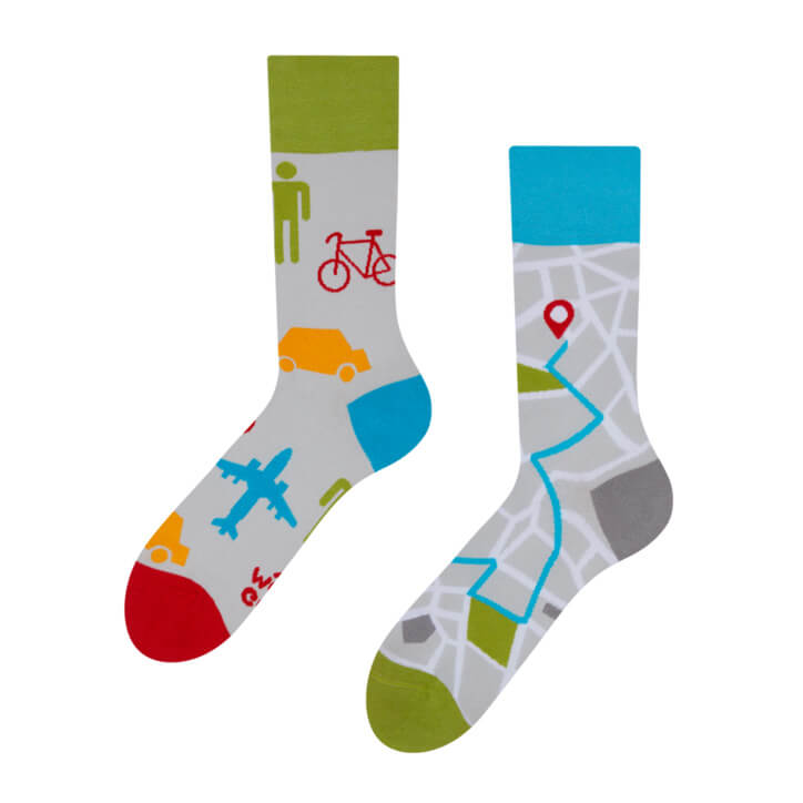 Good Mood ponožky Mapy - veľkosť 35-38