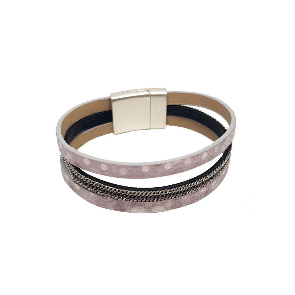 Náramok z eko kože svetlosivý (dĺžka 19 cm, hrúbka 1 cm)