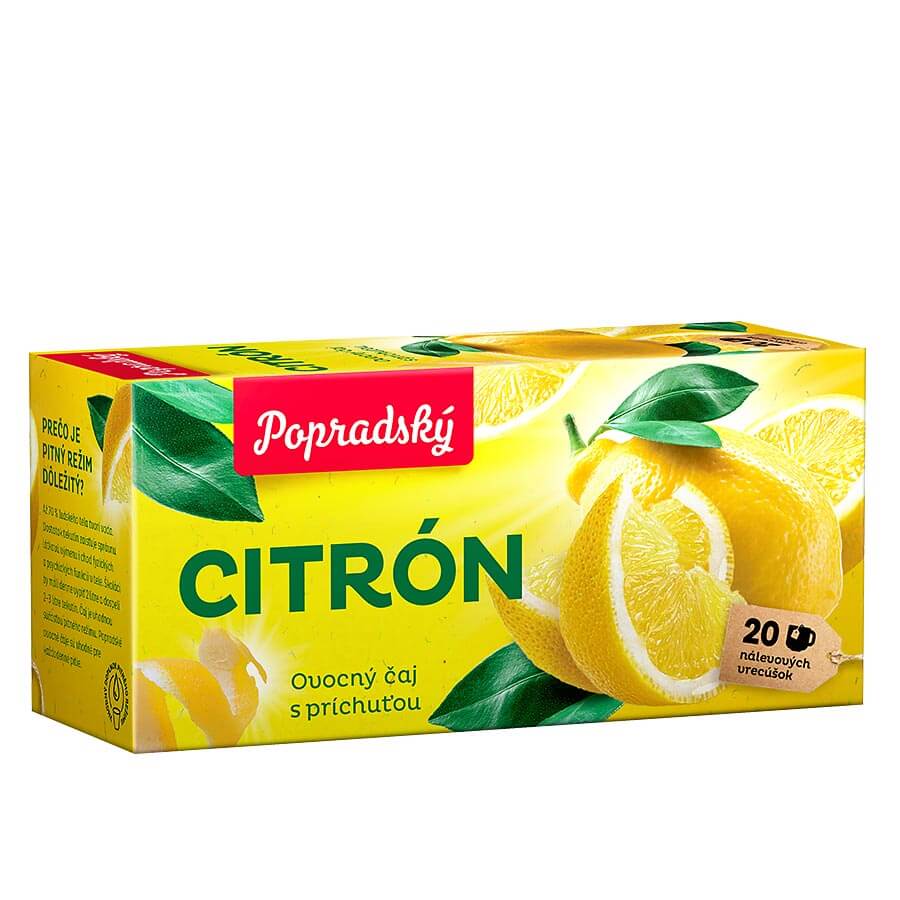 Popradský ovocný čaj Citrón (20 nálevových vreciek)