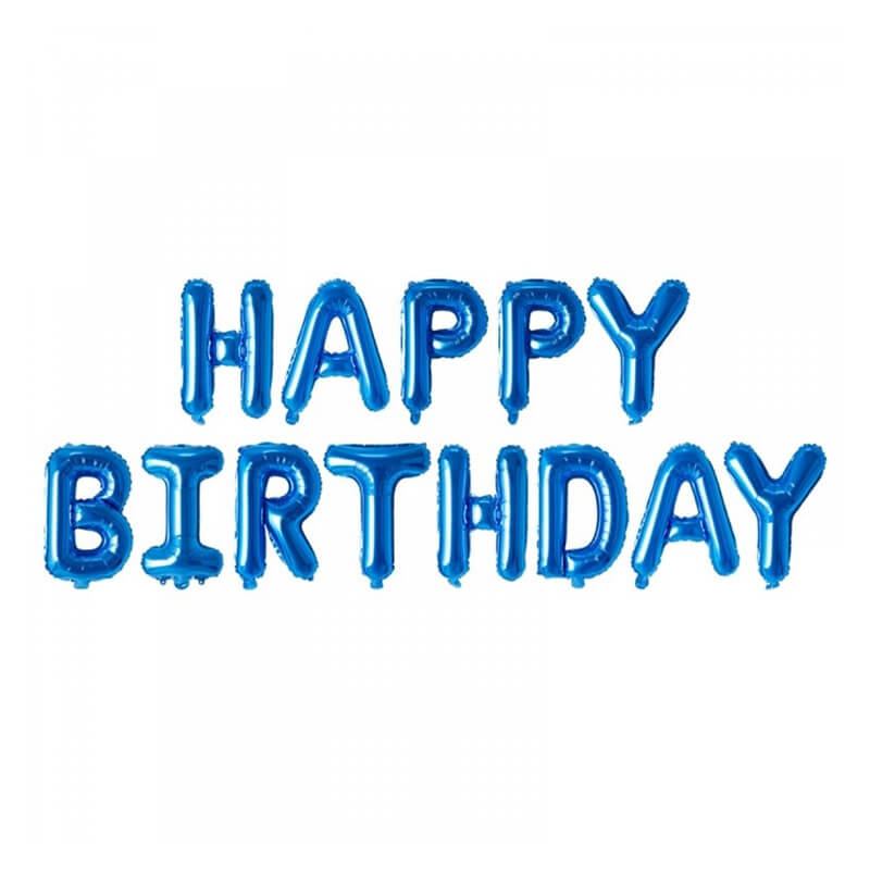 Set narodeninových balónov HAPPY BIRTHDAY modrý