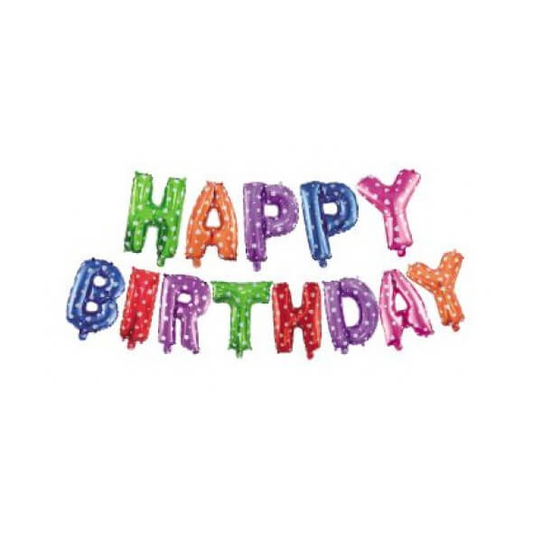 Set narodeninových balónov HAPPY BIRTHDAY farebný