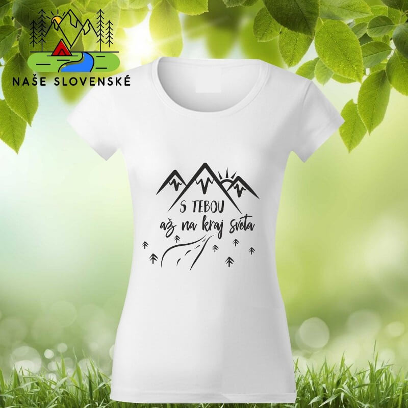 Dámske tričko s krátkym rukávom S tebou - biele, veľkosť S