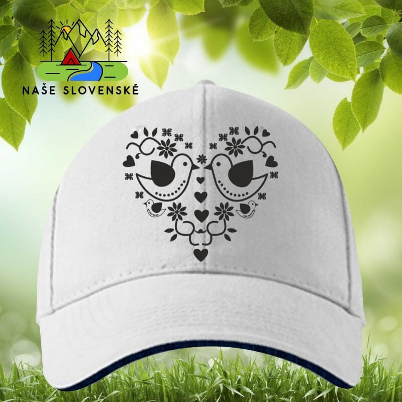 Šiltovka Srdce biela