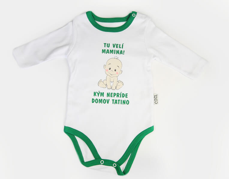 Detské body Tu velí mamina - zelené (6 mesiacov)