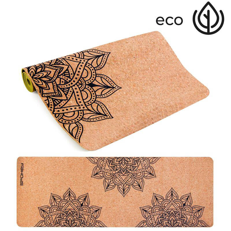Spokey SAVASANA podložka na jógu - korková s mandalou
