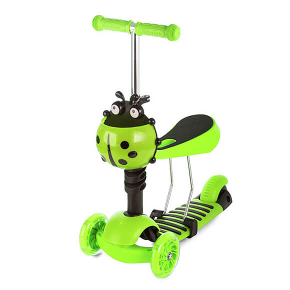 Detská kolobežka   a odrážadlo 3v1 zelená