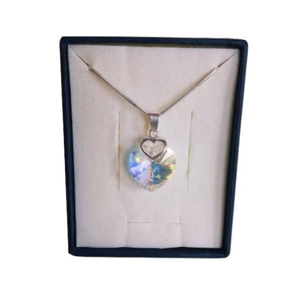 Prívesok Srdce v srdci SWAROVSKI - Crystal AB (veľkosť 18 mm)