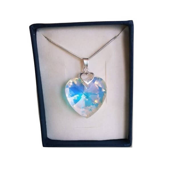 Prívesok Srdce v srdci SWAROVSKI - Crystal AB (veľkosť 28 mm)