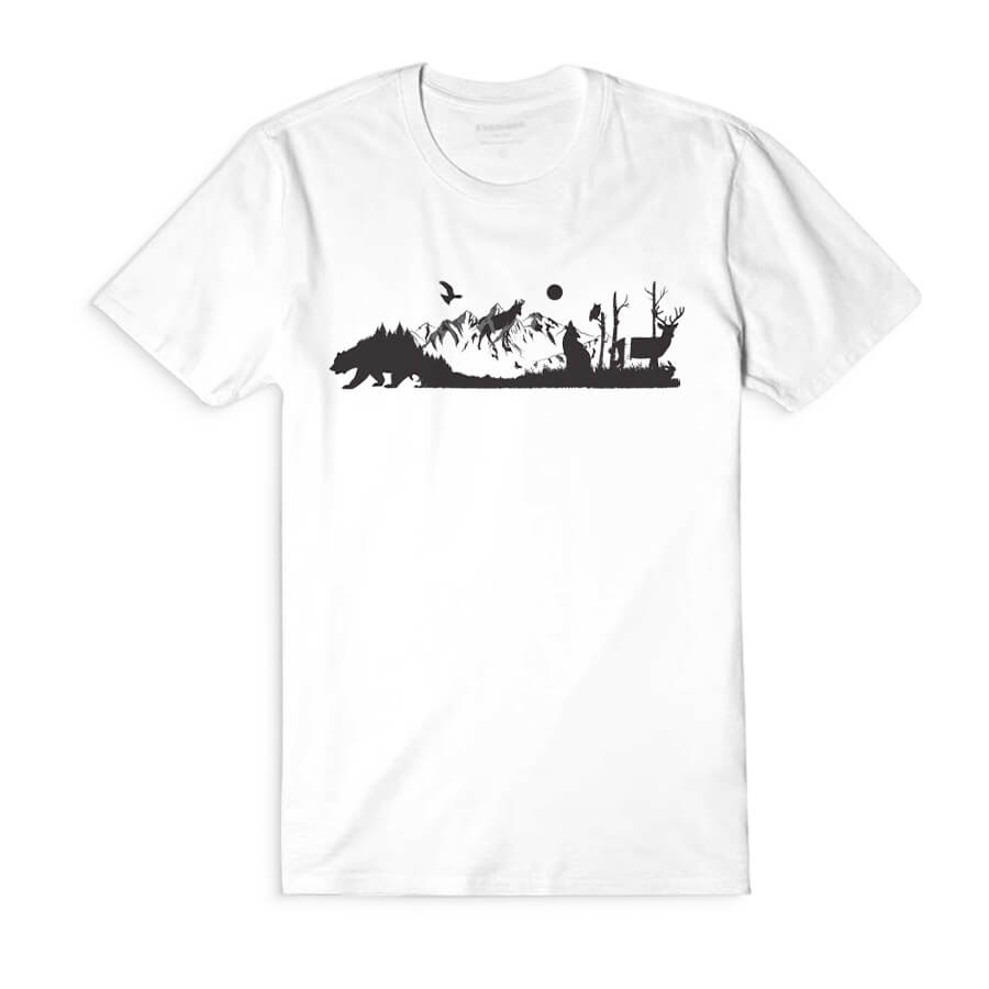 Dámske tričko s krátkym rukávom Volanie divočiny - biele, veľkosť L