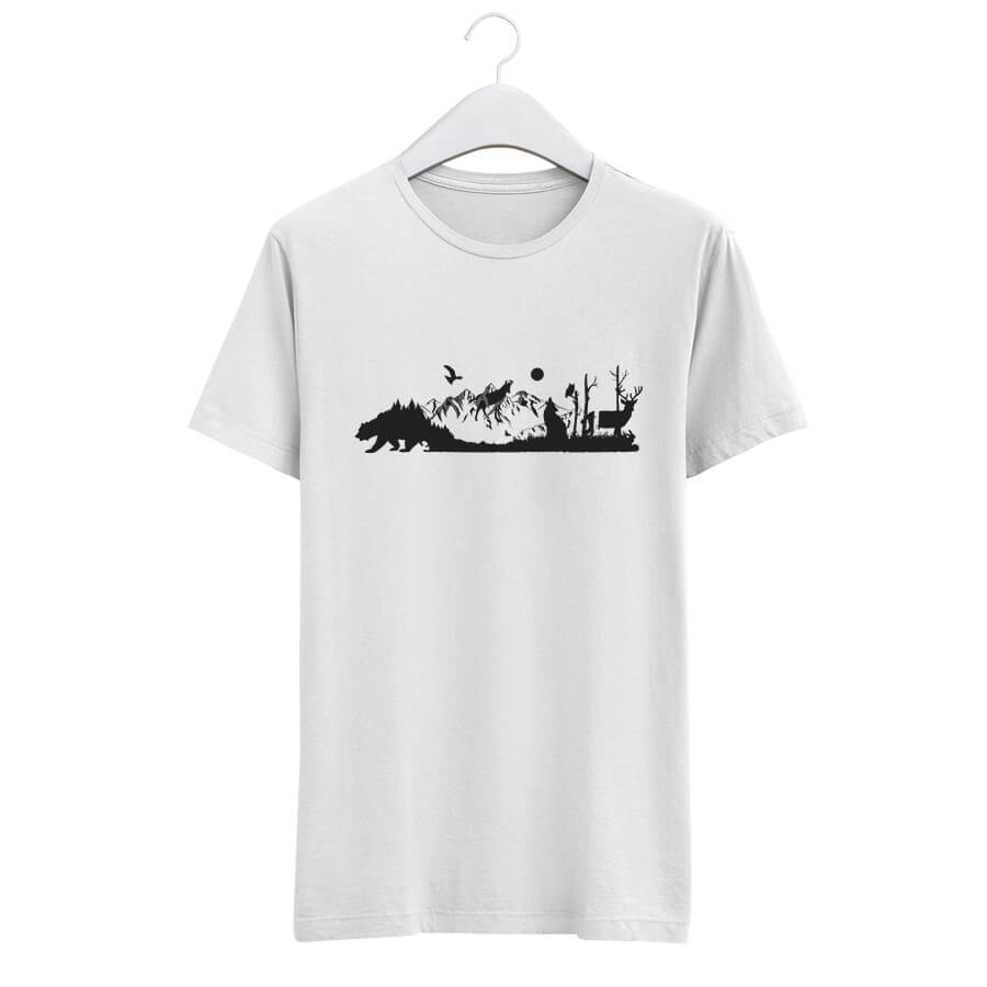 Pánske tričko s krátkym rukávom Volanie divočiny - biele, veľkosť L