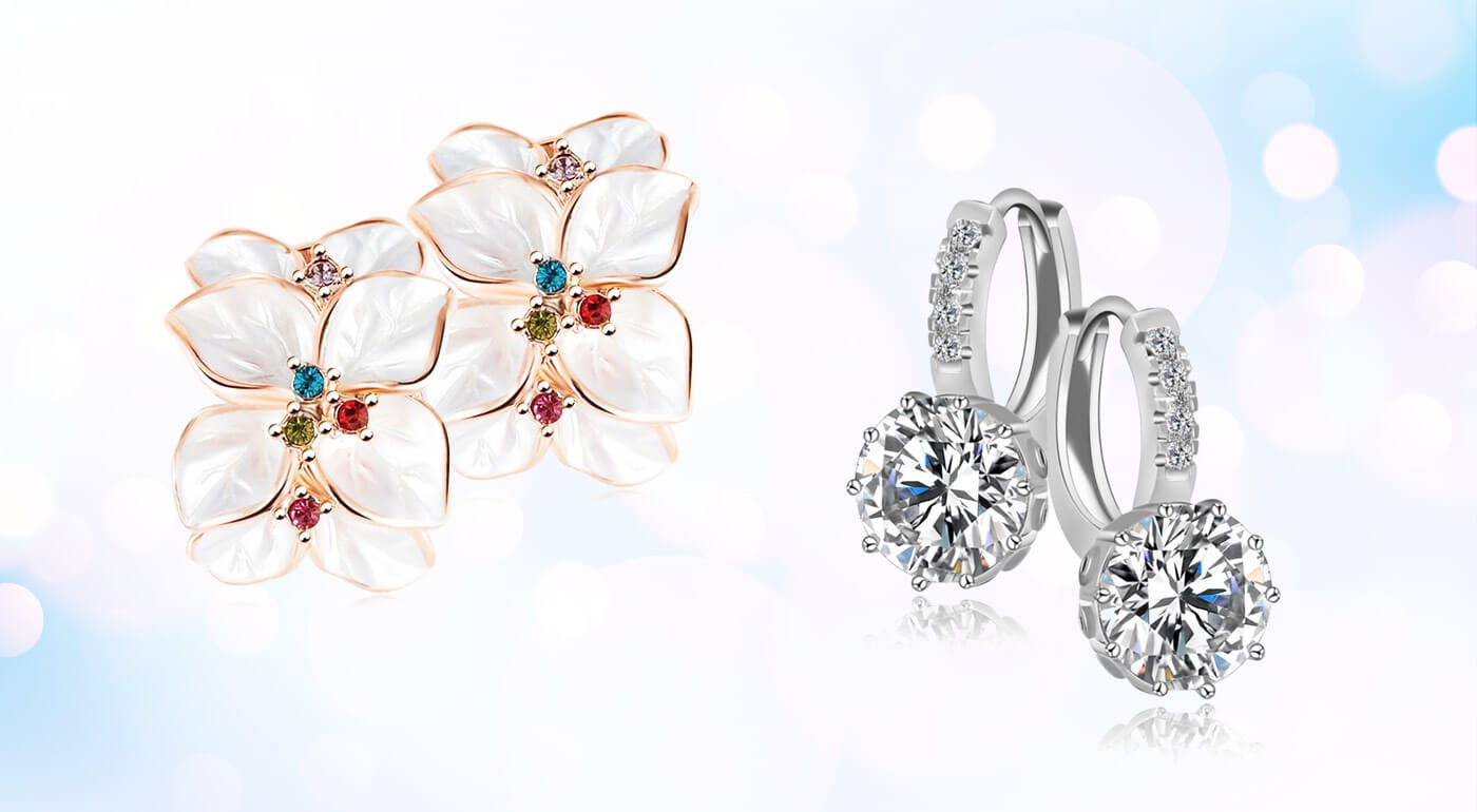 Set šperkov alebo náušnice so zirkónmi