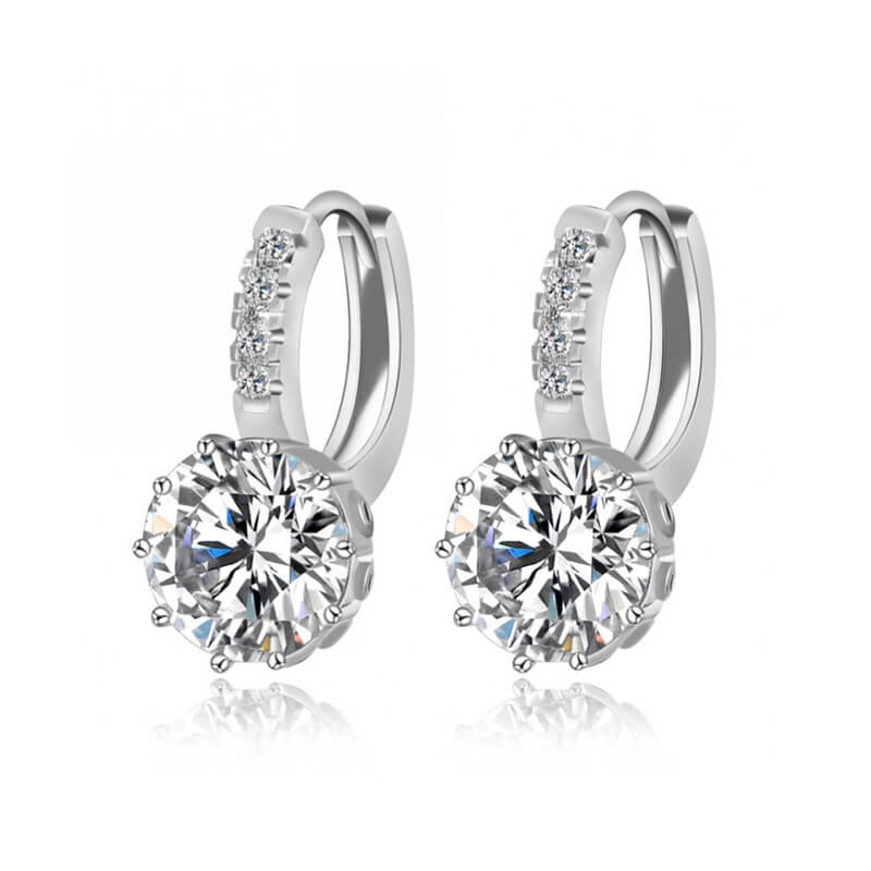 Náušnice Bella so žiarivými kubickými zirkónmi najvyššej kvality a trojitou vrstvou platiny