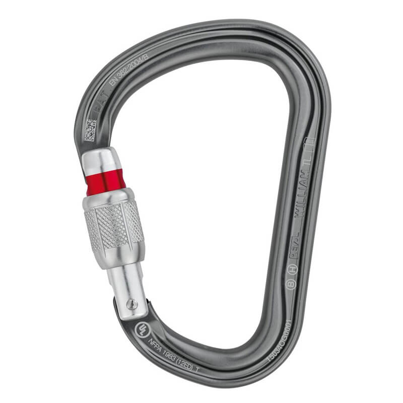 PETZL William Screw-Lock Karabína strieborná