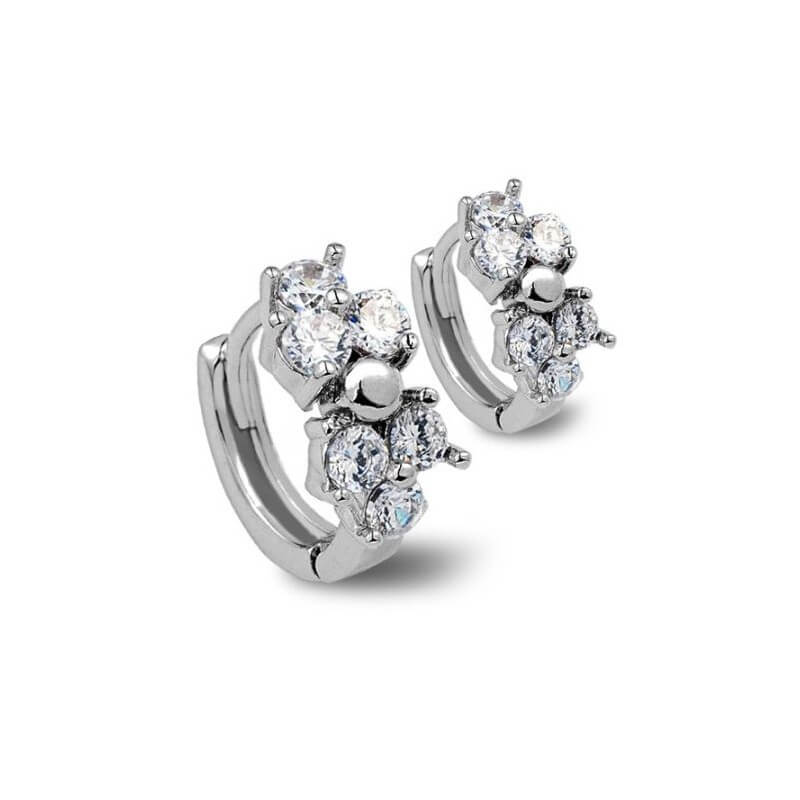 Nubis: Náušnice Berry s kubickými zirkónmi prvotriednej kvality a potiahnuté platinou