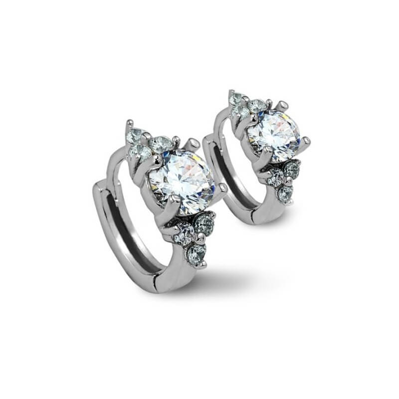 Nubis: Náušnice Serena s kubickými zirkónmi prvotriednej kvality a potiahnuté platinou