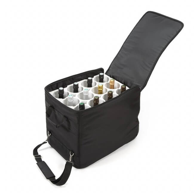 Wine Check skladací kufor na 12 fliaš čierny