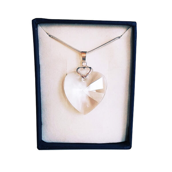 Prívesok Srdce v srdci SWAROVSKI - Crystal (veľkosť 28 mm)