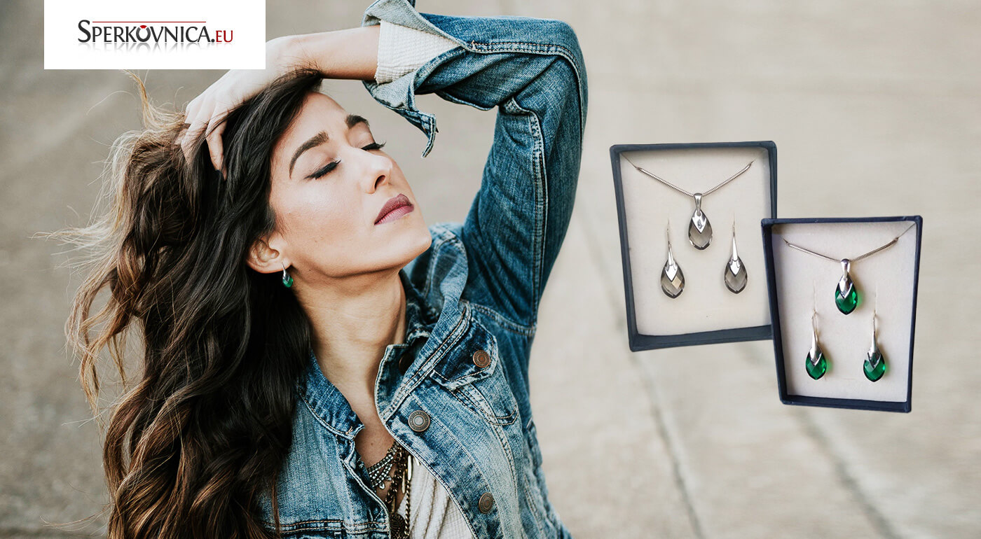 Set Swarovski v tvare slzy