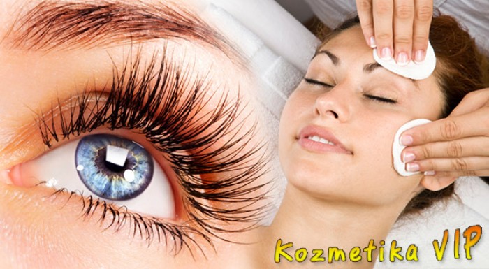 Kozmetika v salóne VIP - čistenie pleti, galvanické žehlenie, trvalá na mihalnice alebo 3D mihalnice.