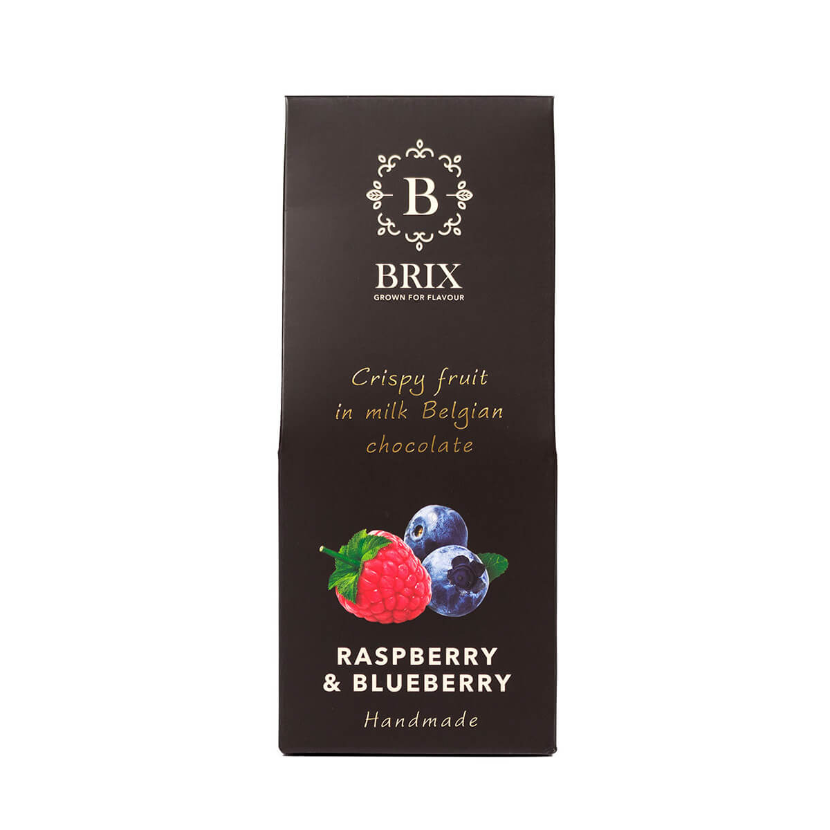 BRIX Mrazom sušená malina a čučoriedka v mliečnej čokoláde 80 g (handmade edition)