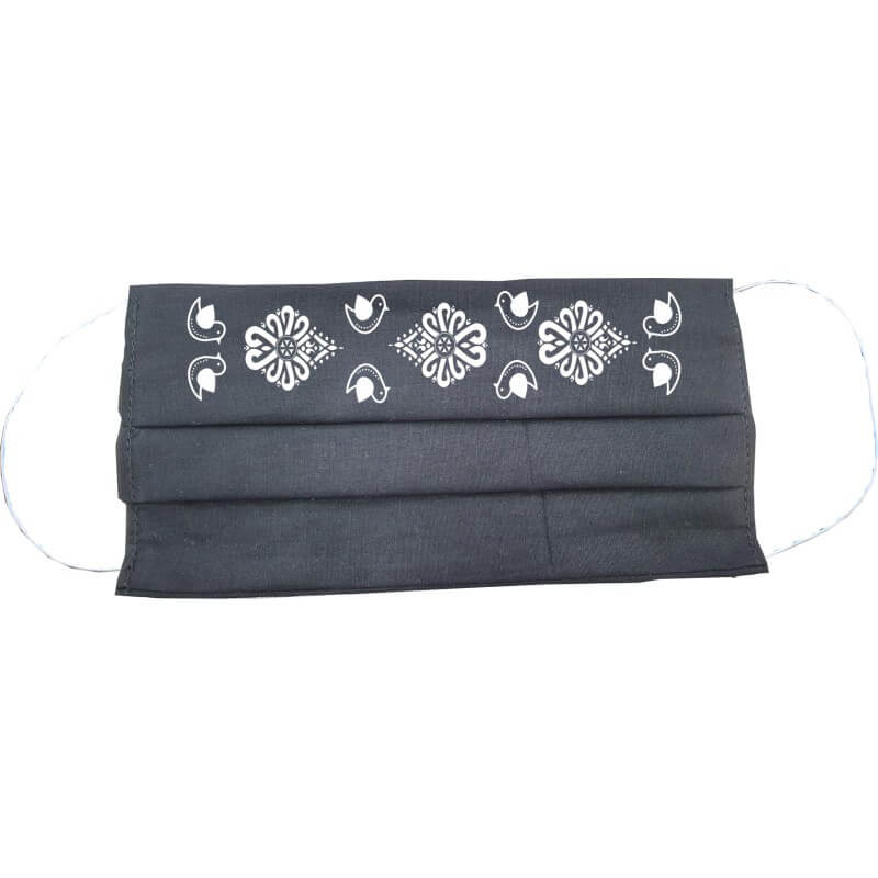 Bavlnené rúško obdĺžnikové pre dieťa - čierne