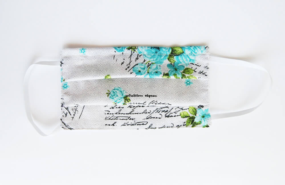 Bavlnené rúško pre dospelého - vzor Kvety