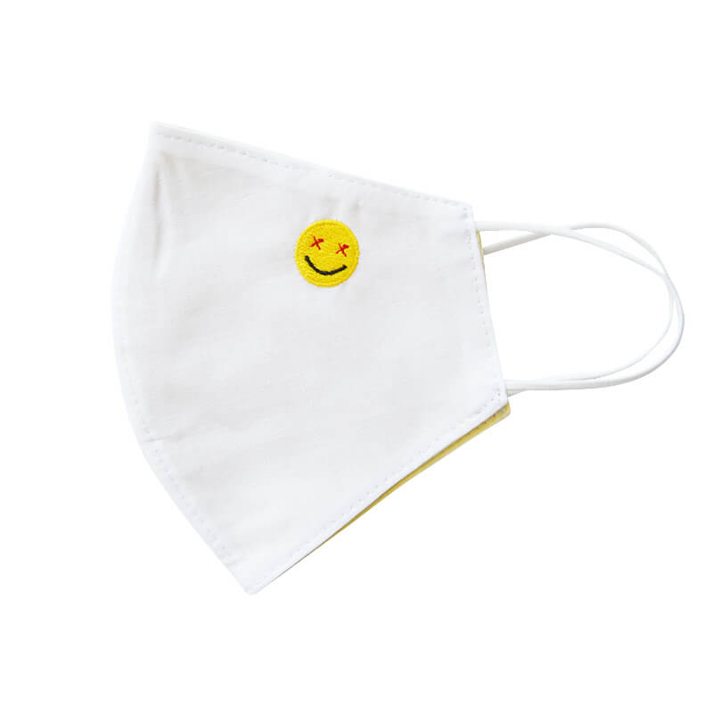 Bavlnené rúško - maska biela so smajlíkom - pánska