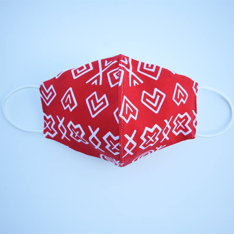 Bavlnené rúško s ľudovým vzorom dámske - červené