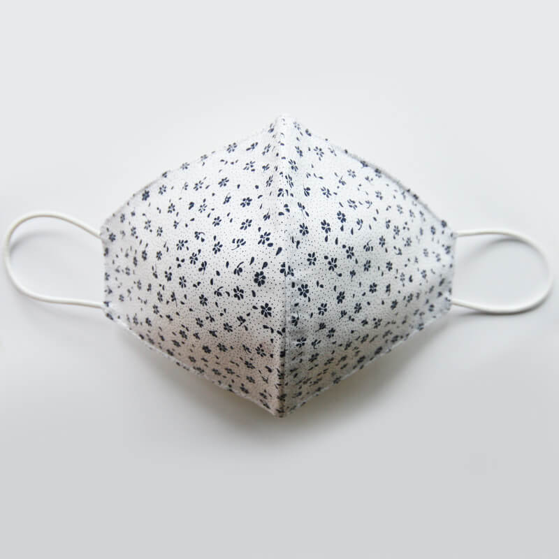 Bavlnené rúško Kvietok dámske - bielo-modré