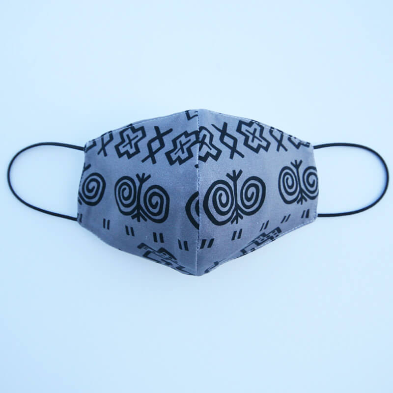 Bavlnené rúško s ľudovým vzorom dámske - sivé