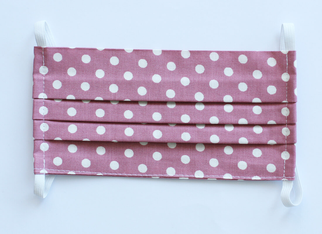 Bavlnené rúško - ružové bodkované