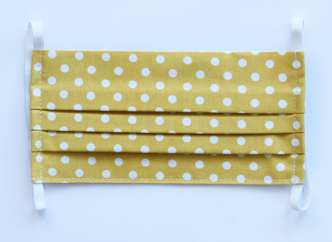 Bavlnené rúško - žlté  bodkované